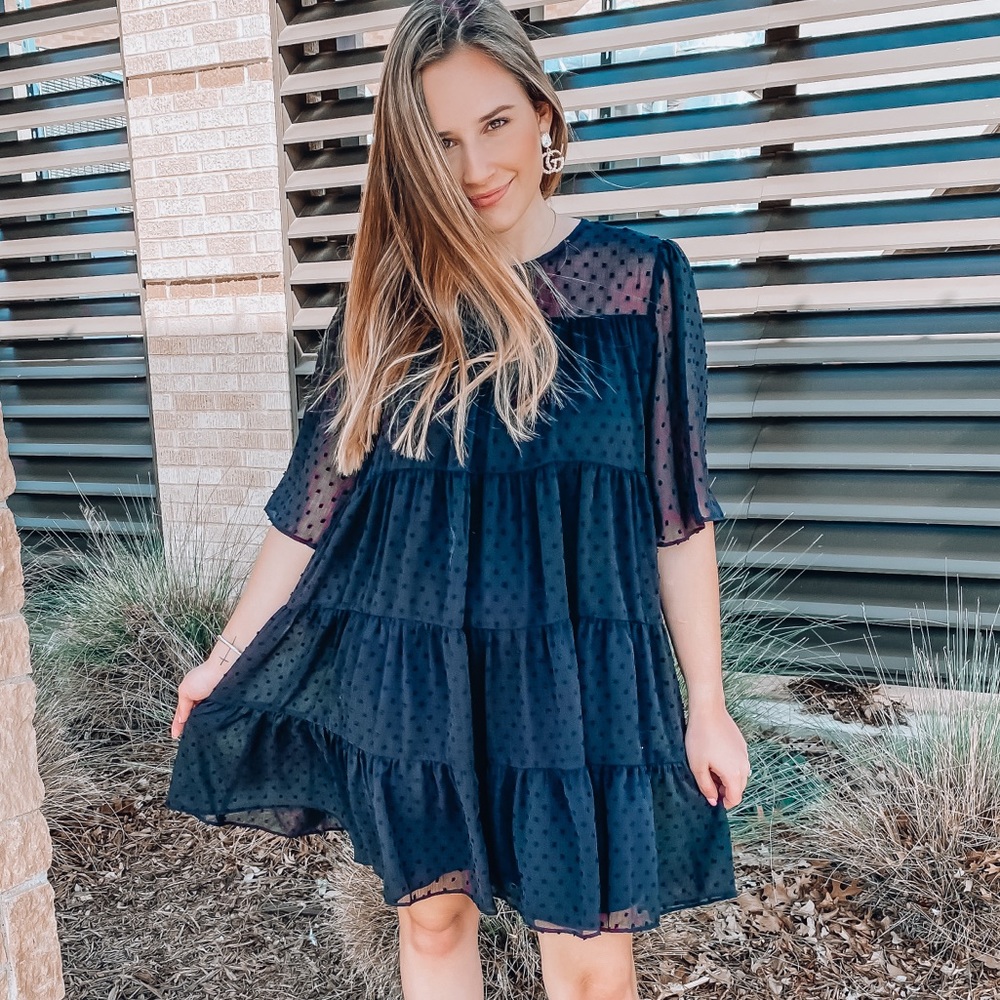 black mini dress